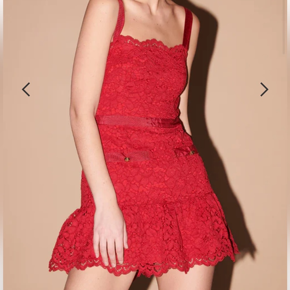 Saylor Verena Red Lace Dress - Picture 3 of 8